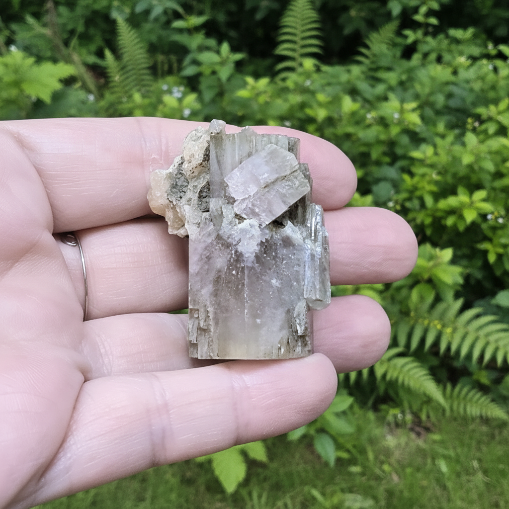 Aragonite violette maclée brute 41g (MB546)