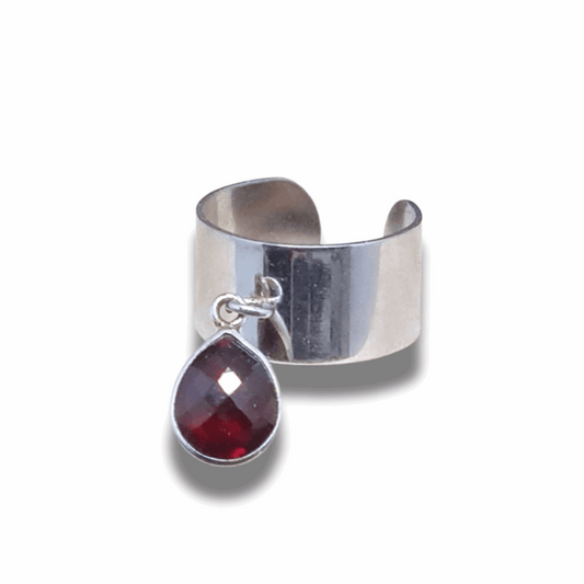 Bague réglable et Grenat facetté (BAGA61) - ENAE Minéraux