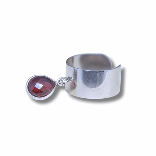 Bague réglable et Grenat facetté (BAGA61) - ENAE Minéraux