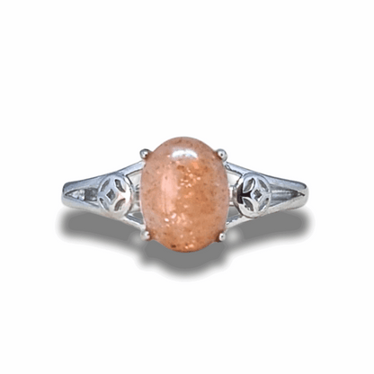 Bague réglable en Pierre de Soleil (BAG62-4)