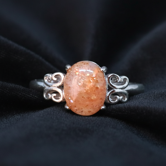 Bague réglable en Pierre de Soleil (BAG62-5) - ENAE Minéraux