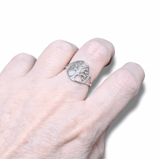 Bague réglable Arbre de Vie en acier inoxydable (BAGADV) - ENAE Minéraux