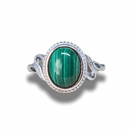 Bague réglable en Malachite (BAG64-2) - ENAE Minéraux