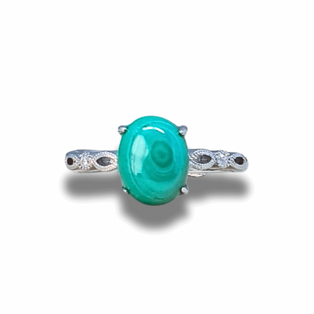 Bague réglable en Malachite (BAG64-3)