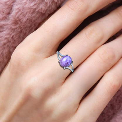 Bague réglable en Charoïte (BAG24-4)