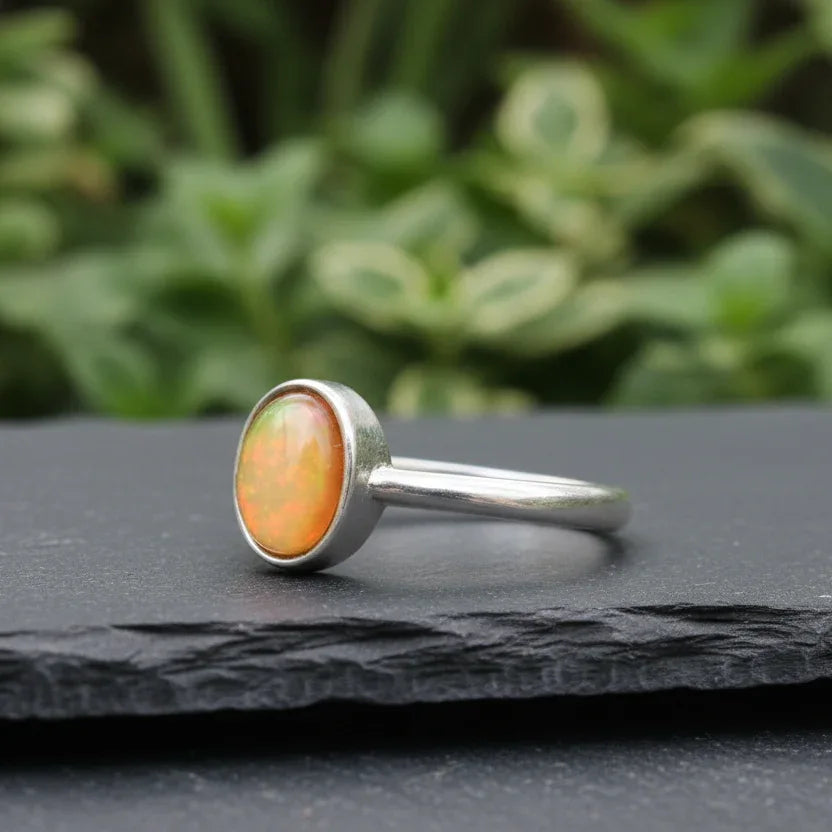 Bague réglable en Opale Welo de feu (BAG39-4)