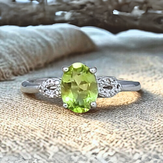 Bague réglable en Péridot (BAG30-11)