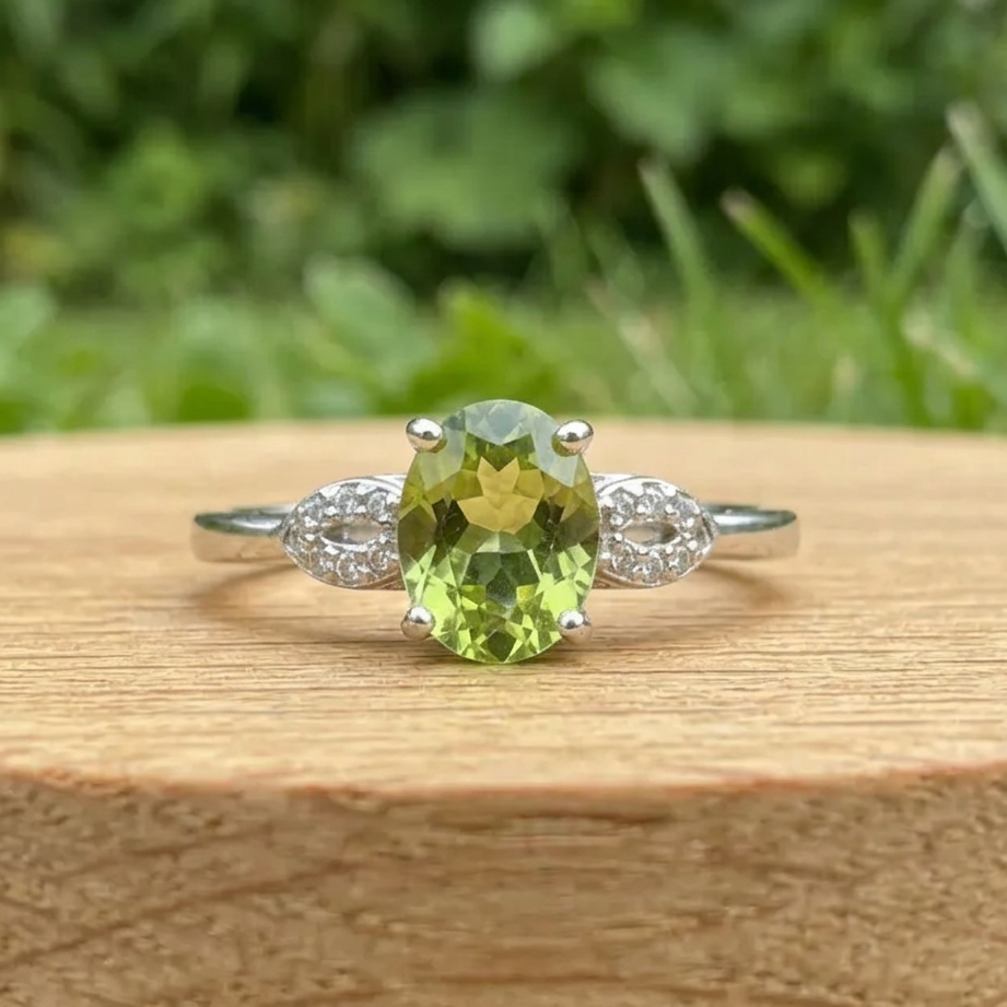 Bague réglable en Péridot (BAG30-11)