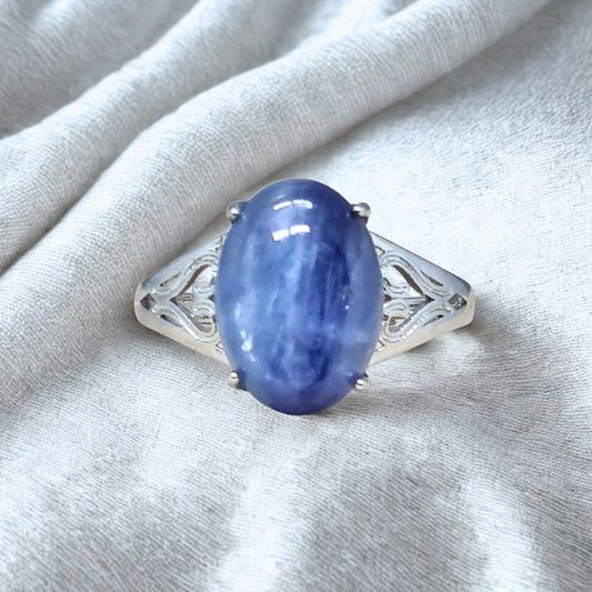 Bague réglable en Cyanite bleue (BAG21-3)