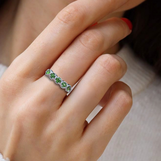 Bague réglable en Diopside Chrome (BAG36) - ENAE Minéraux