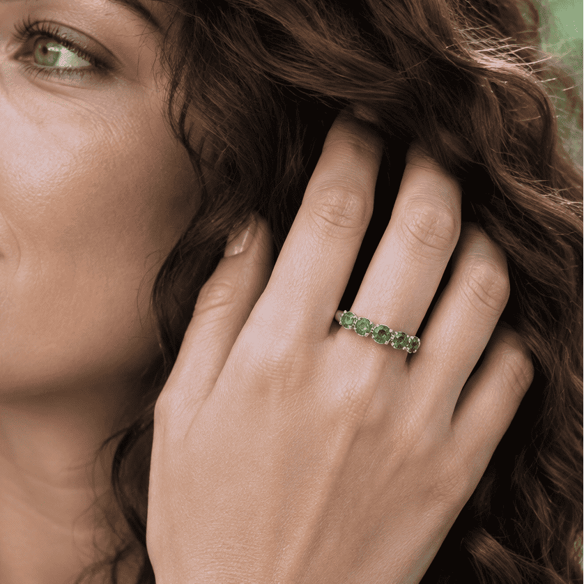 Bague réglable en Diopside Chrome (BAG36)