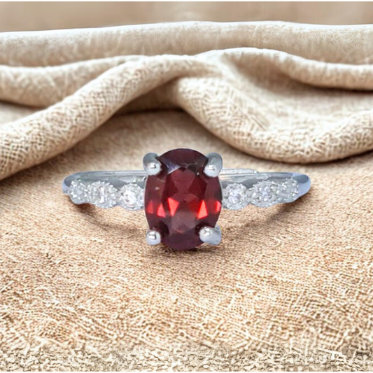 Bague réglable en Grenat (BAG25-4)