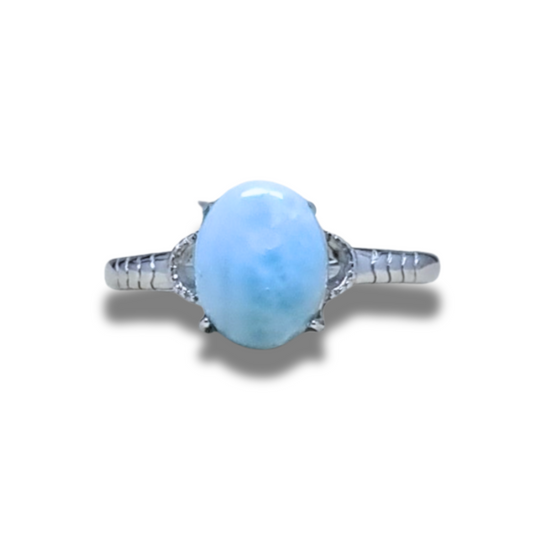 Bague réglable en Larimar (BAG27-2) - ENAE Minéraux