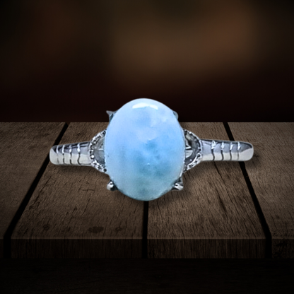 Bague réglable en Larimar (BAG27-2)