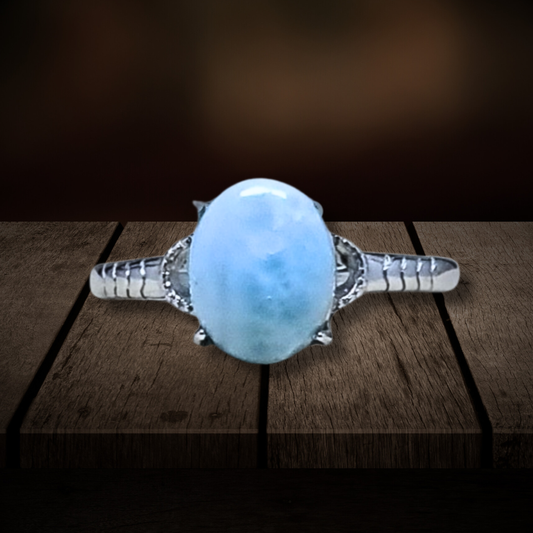 Bague réglable en Larimar (BAG27-2)