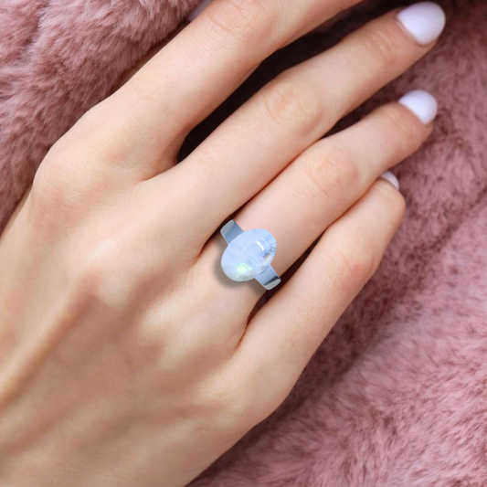 Bague réglable en Péristérite (BAGA72) - ENAE Minéraux