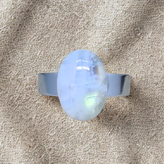 Bague réglable en Péristérite (BAGA72)
