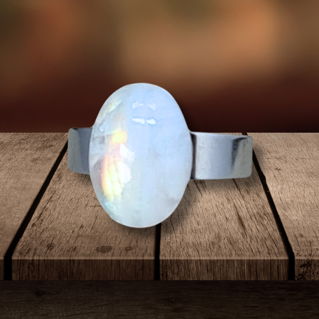 Bague réglable en Péristérite (BAGA72) - ENAE Minéraux
