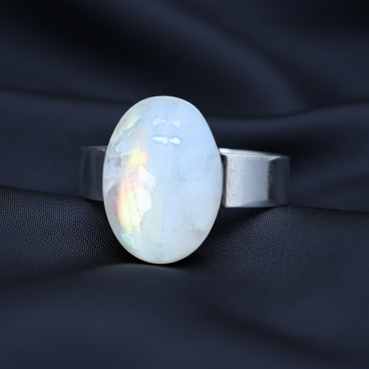 Bague réglable en Péristérite (BAGA72)