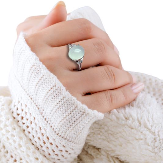 Bague réglable en Prehnite (BAG26-1) - ENAE Minéraux