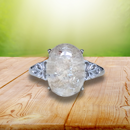 Bague réglable en Quartz Lodolite (BAG35-13)