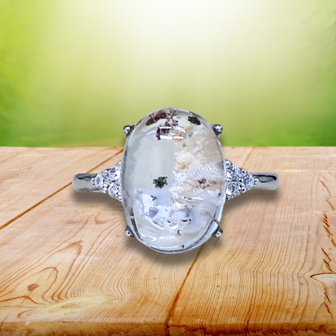 Bague réglable en Quartz Lodolite (BAG35-12)