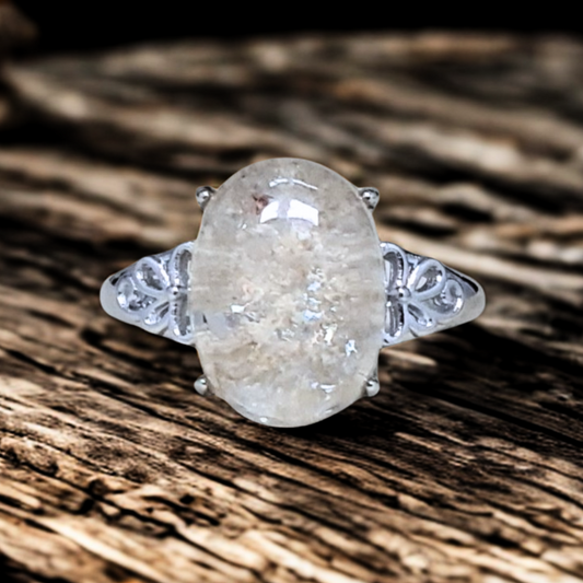 Bague réglable en Quartz Lodolite (BAG35-13)
