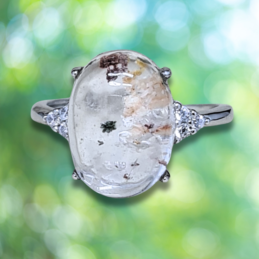 Bague réglable en Quartz Lodolite (BAG35-12)