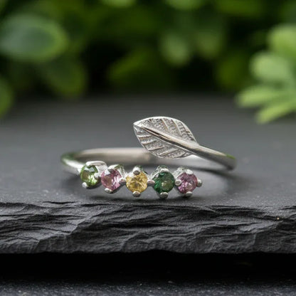 Bague réglable en Tourmaline multicolore et Argent (BAG37-2)