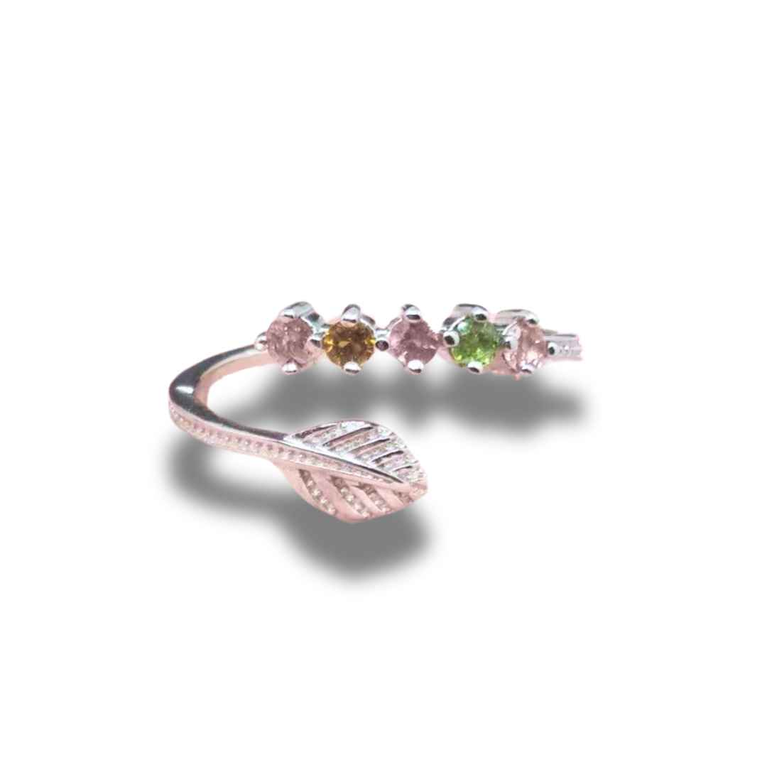 Bague réglable en Tourmaline multicolore et Argent (BAG37-1)