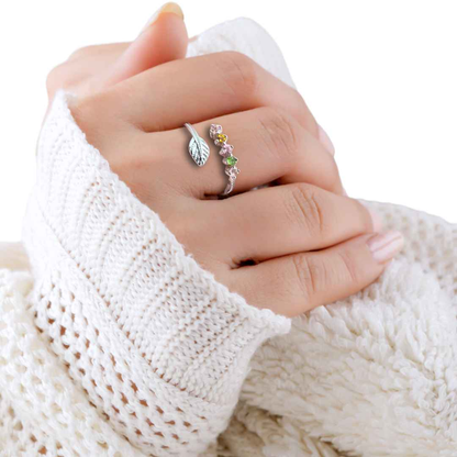 Bague réglable en Tourmaline multicolore et Argent (BAG37-1)