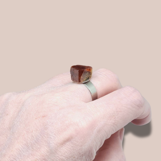 Bague réglable en Vanadinite brute (BAGA24)