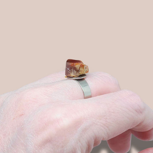 Bague réglable en Vanadinite brute (BAGA25)