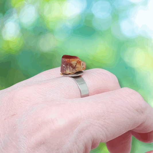 Bague réglable en Vanadinite brute (BAGA25)