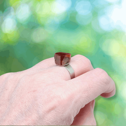 Bague réglable en Vanadinite brute (BAGA24)