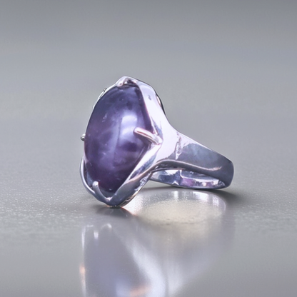 Bague réglable en Améthyste (BAGA5)