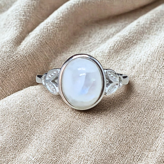 Bague réglable en Péristérite (BAG32-2)