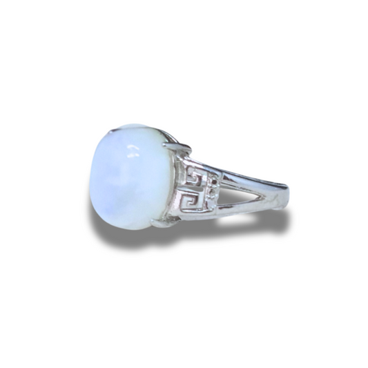 Bague réglable en Péristérite et Argent (BAG31-5) - ENAE Minéraux