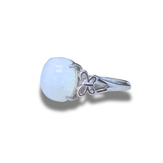 Bague réglable en Péristérite et Argent (BAG31-6) - ENAE Minéraux
