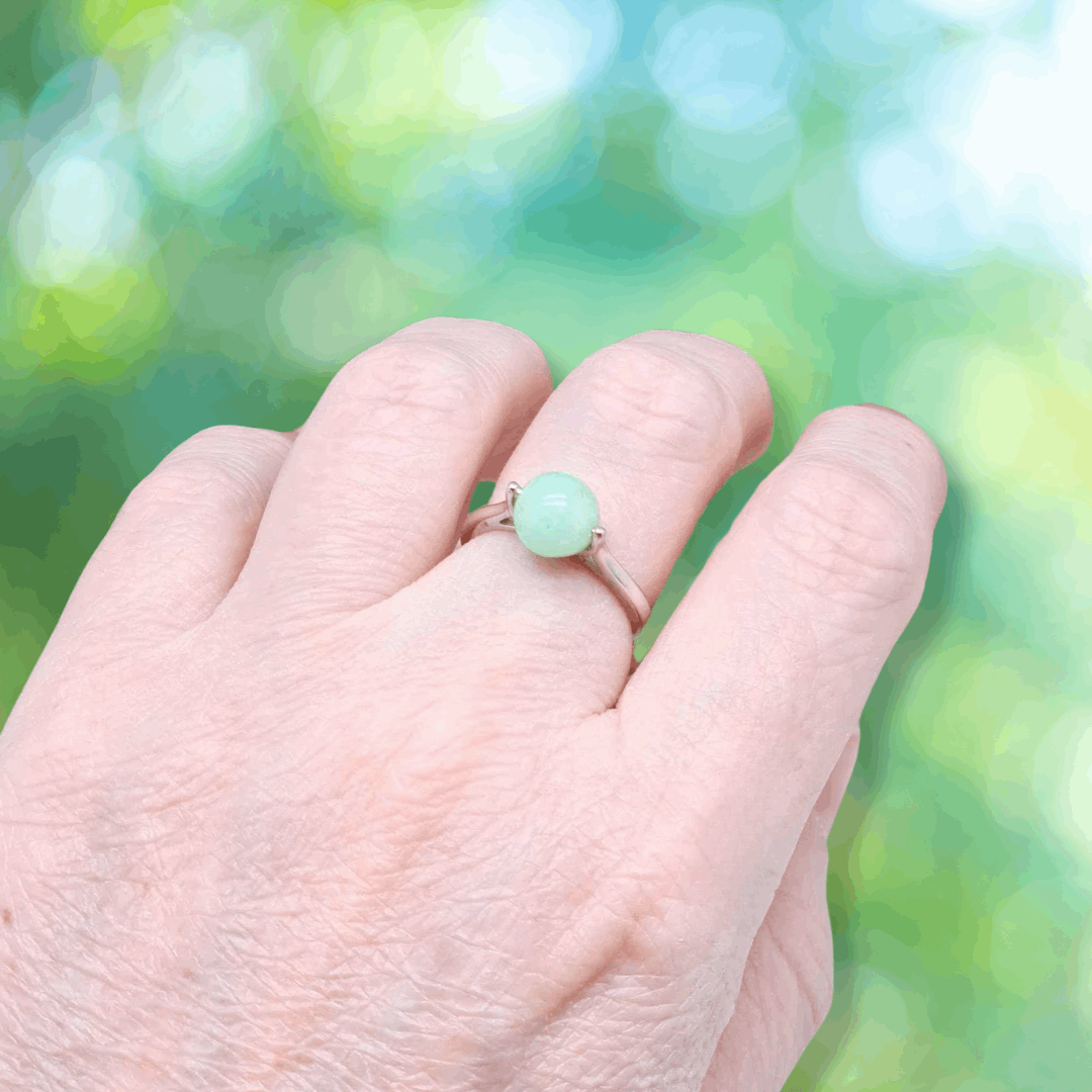 Bague réglable en Chrysoprase (BAGP34)