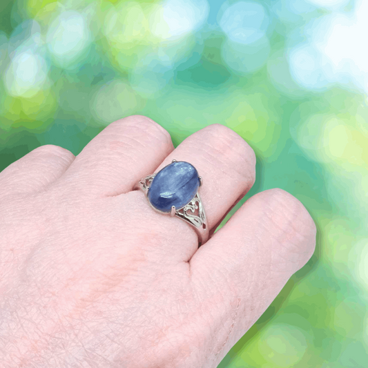 Bague réglable en Cyanite bleue (BAG21-3)