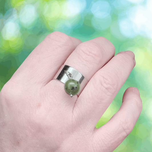 Bague réglable en Jade Néphrite (BAGAP60)