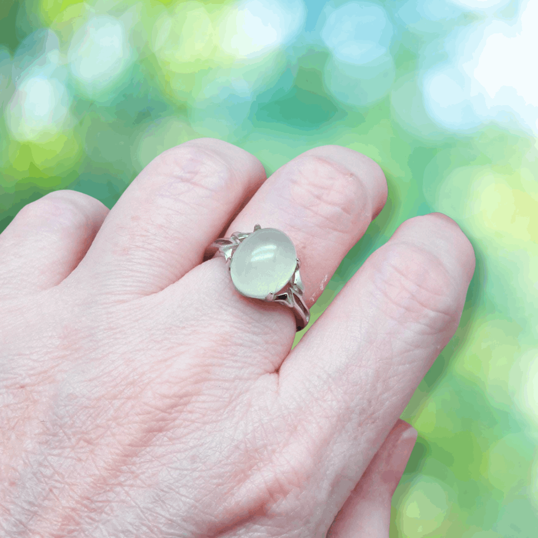 Bague réglable en Prehnite (BAG26-1)