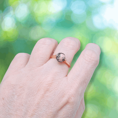 Bague réglable en Rhodonite et Argent rosé (BAGP42)