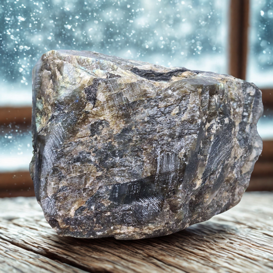 Bloc de Labradorite brut et poli 1357g (LAP352-3)