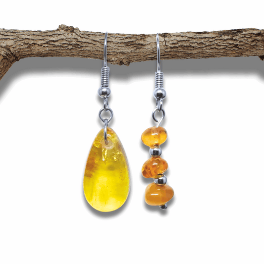 Boucles d'oreilles en Ambre (BO211)