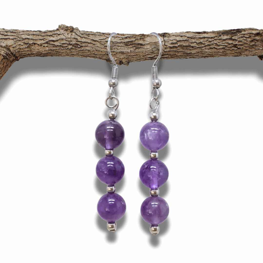 Boucles d'oreilles en Améthyste (BO229) - ENAE Minéraux