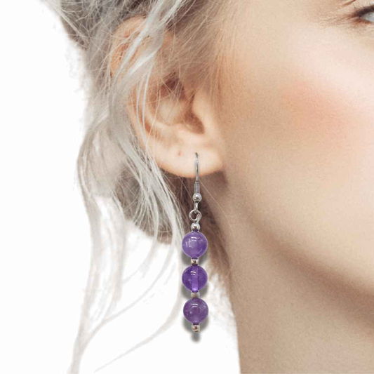 Boucles d'oreilles en Améthyste (BO229) - ENAE Minéraux