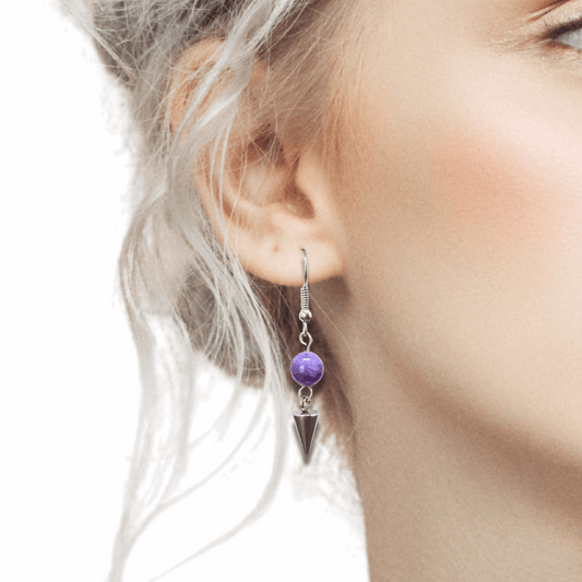 Boucles d'oreilles en Charoïte (BOHM200)