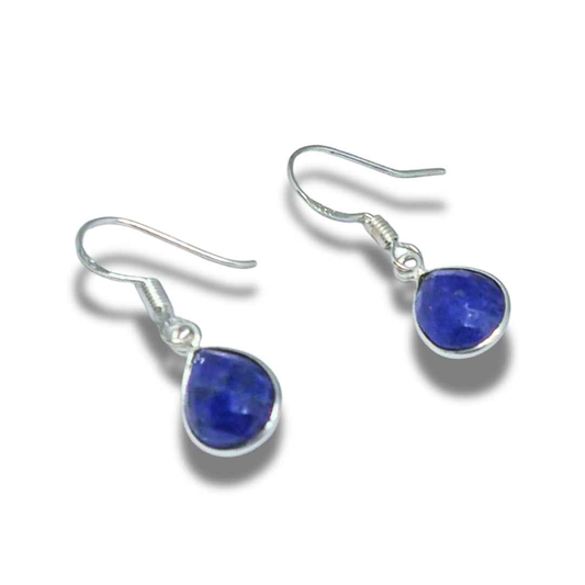 Boucles d'oreilles en Lapis Lazuli facetté et Argent (BO152)